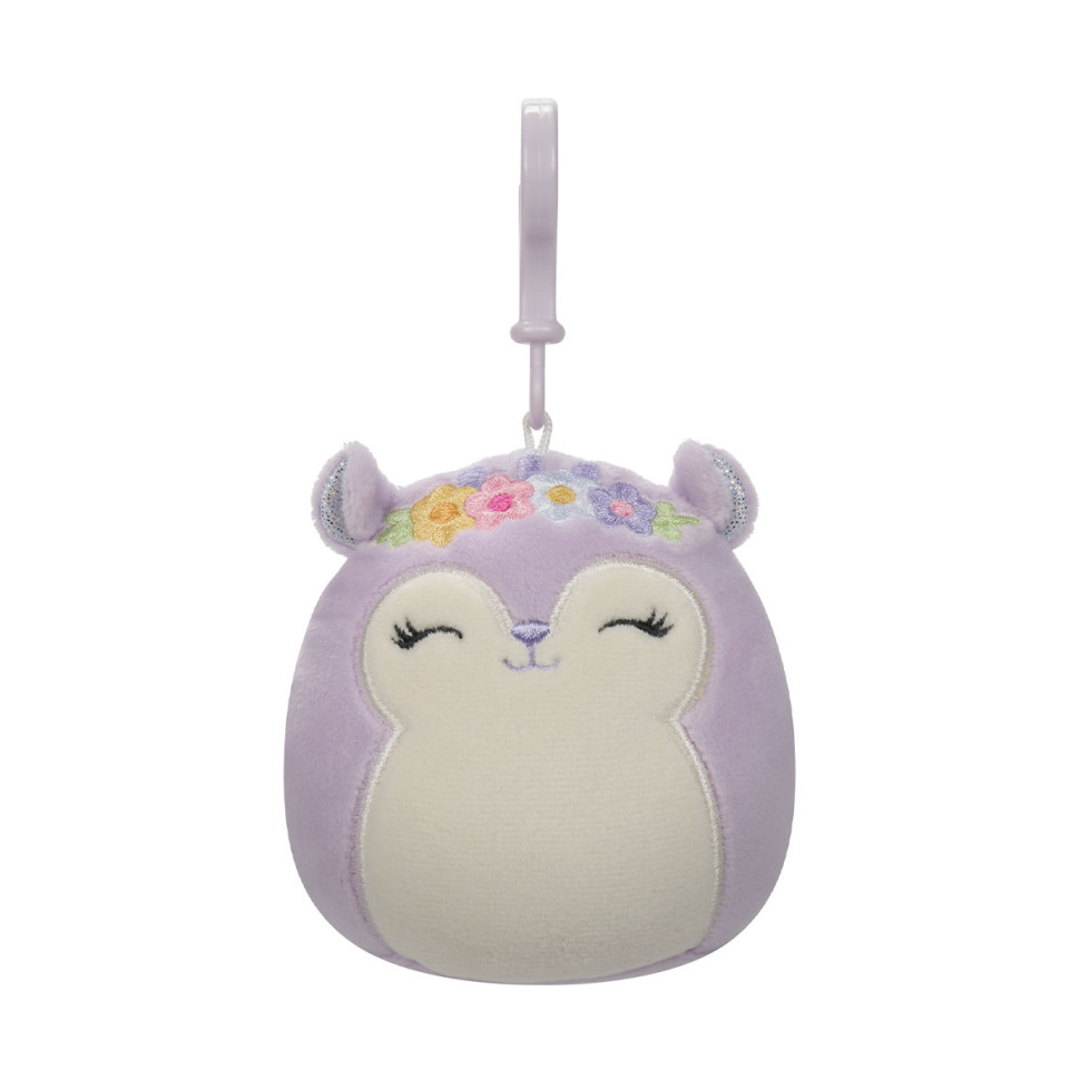 Мягкая игрушка Белка Сидни Squishmallows SQCP00180 на клипсе 9 см