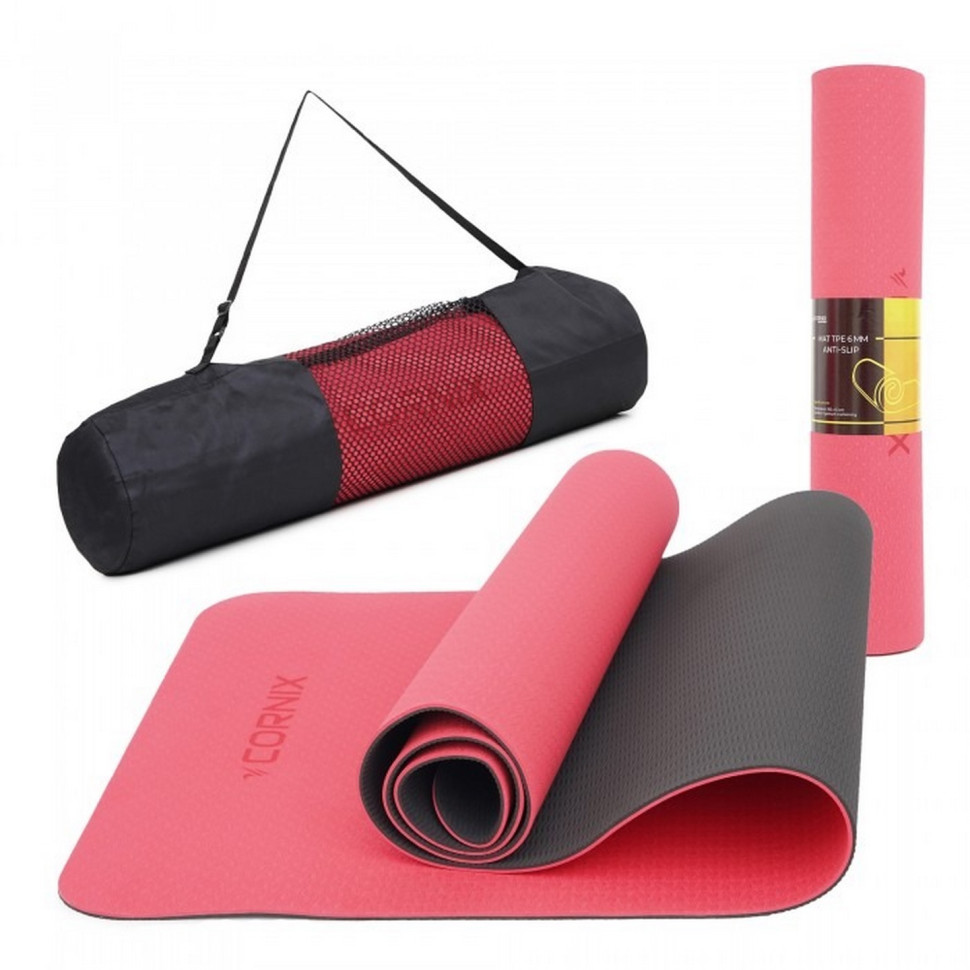 Килимок спортивний Cornix XR-0006, 183 x 61 x 0.6 см, Red/Black