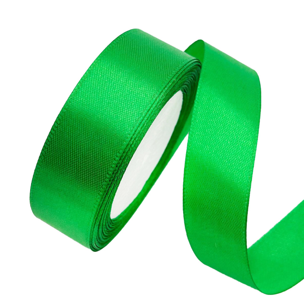 Атласна стрічка для рукоділля Bambi АБ-712, 2,5 см x 23 м, зелений