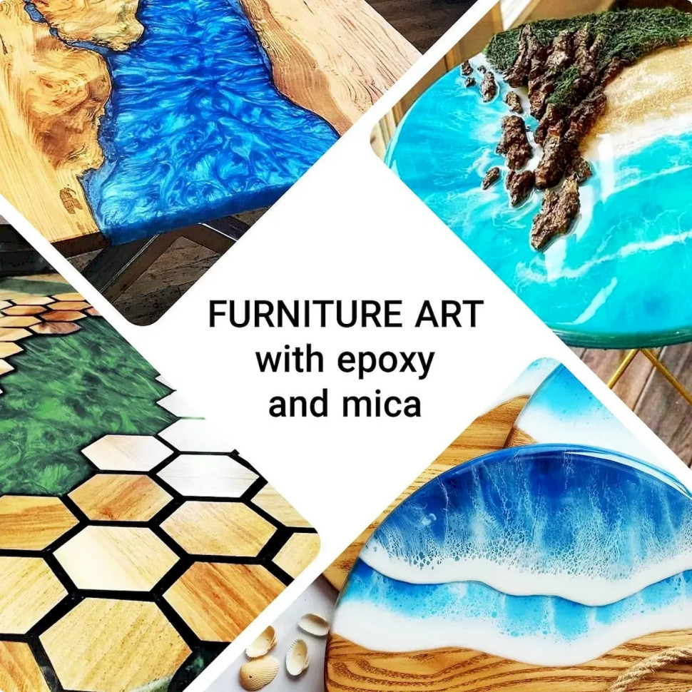 Слюдяний пігментний порошок для творчості Alexes MC-005, 50 пакетів по 2,8 грама