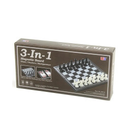 Набор настольных игр "Магнитные шахматы 3 в 1" UB 48812 нарды, шашки 32х32 см