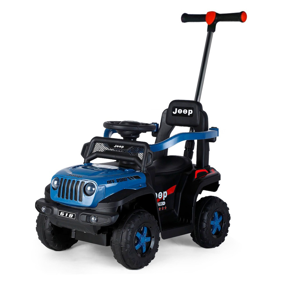 Дитяча каталка-толокар Bambi Racer M 5789EL-4 синій, з батьківською ручкою