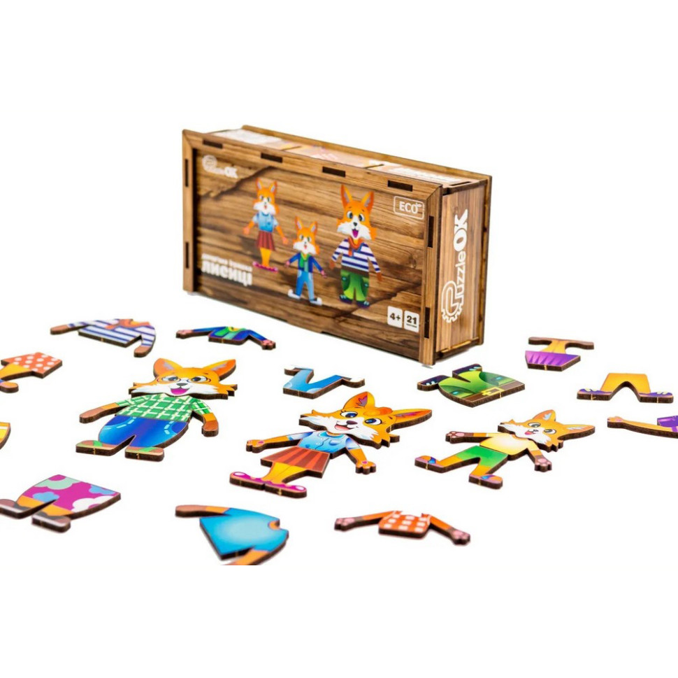 Дерев'яна настільна гра Лисички PuzzleOK Puz-42121