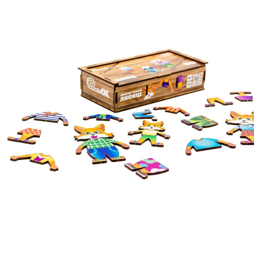 Дерев'яна настільна гра Лисички PuzzleOK Puz-42121