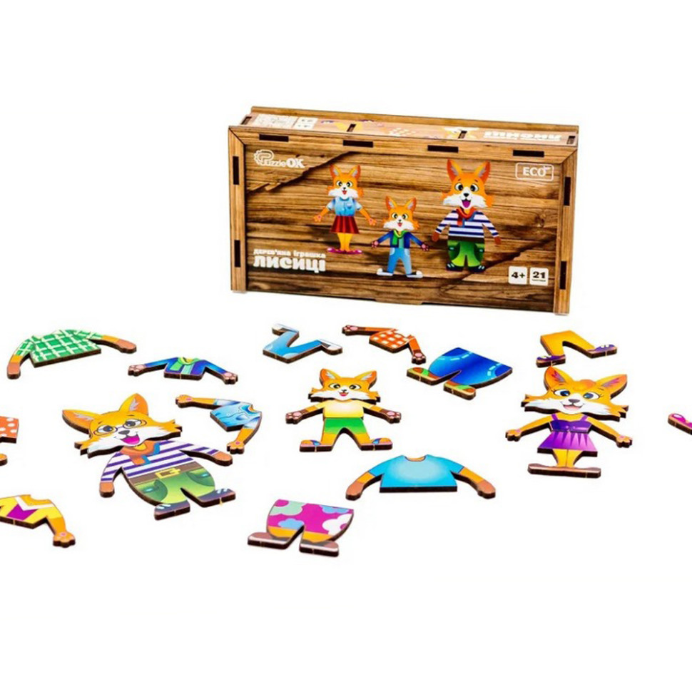 Дерев'яна настільна гра Лисички PuzzleOK Puz-42121