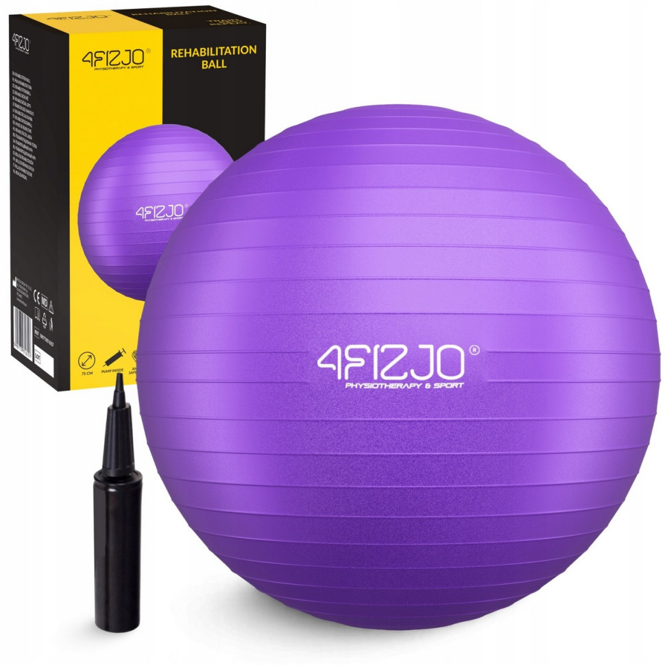 М'яч для фітнесу фітбол 4FIZJO P-5905973404815, 75 см, Violet