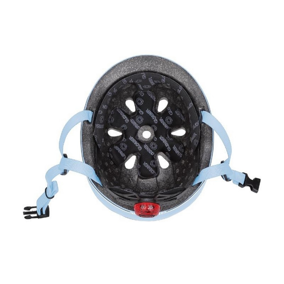 Шолом захисний дитячий GO UP LIGHTS GLOBBER 506-200 пастельний синій, з ліхтариком, 45-51 см