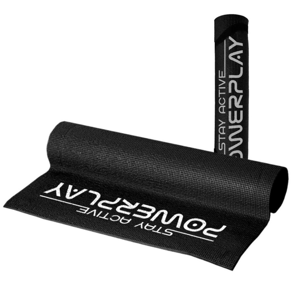 Коврик для йоги и фитнеса Yoga Mat PowerPlay PP_4010_Black_(173*0,6) PVC 173 x 61 x 0.6 см