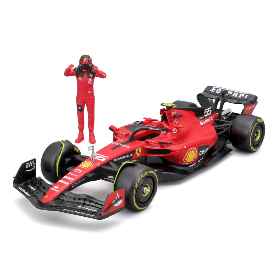 Автомодель с фигуркой FERRARI SF-23 Bburago 18-26809 масштаб 1:24