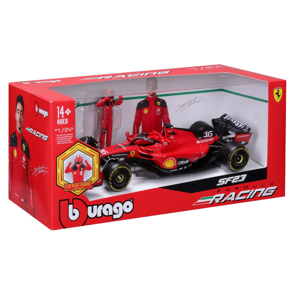 Автомодель с фигуркой FERRARI SF-23 Bburago 18-26809 масштаб 1:24