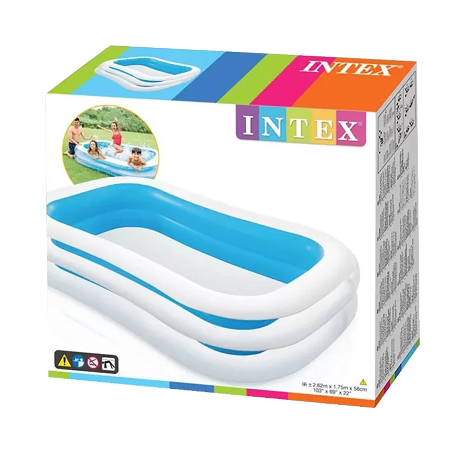Надувной бассейн Family Intex 56483, 262х175х56 см, прямоугольный