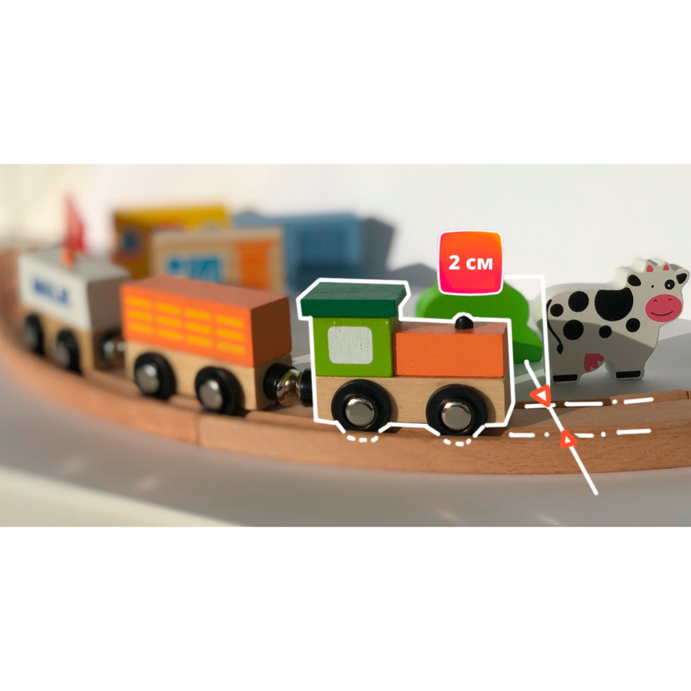 Дерев'яна залізниця Viga Toys 50998, 90 елементів