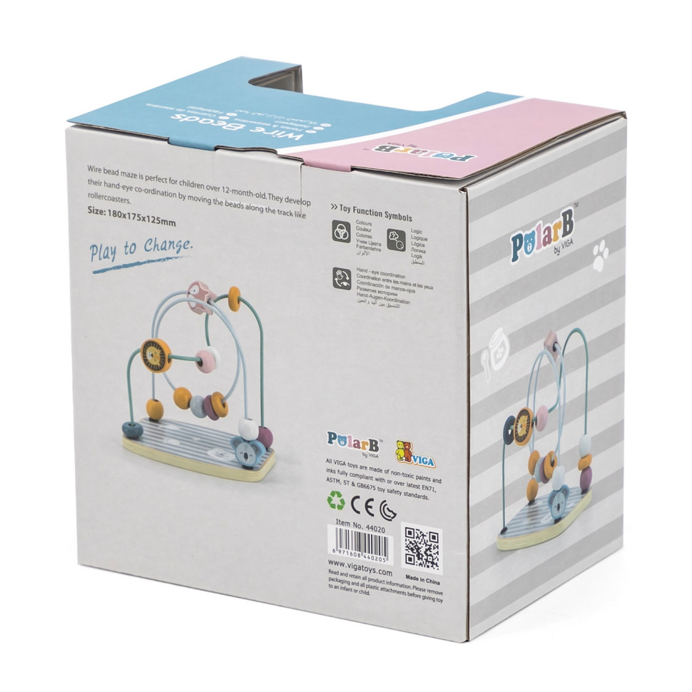 Розвиваючий лабіринт Намистини Viga Toys PolarB 44020 дерев'яний