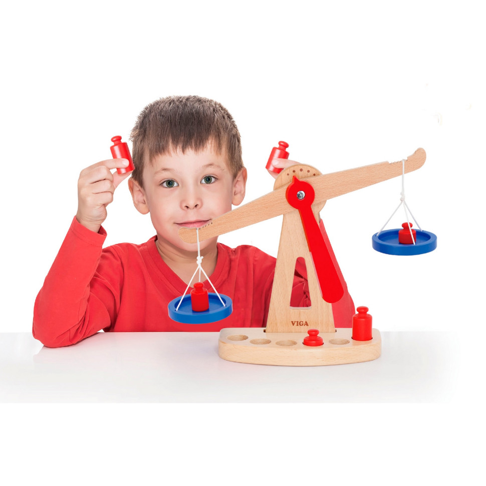 Деревянные обучающие весы Viga Toys 50660 с гирями 