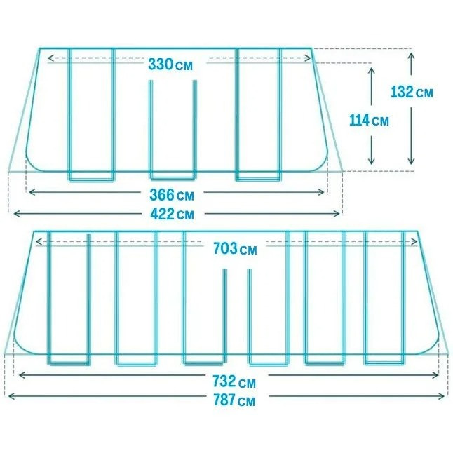 Каркасный бассейн Intex 26368, 732х366х132 см, 31805 л