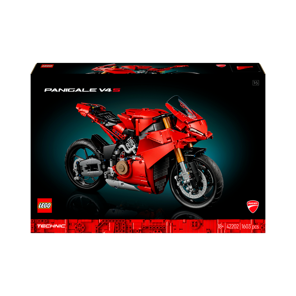 Конструктор Technic Мотоцикл Ducati Panigale V4 S LEGO 42202, 1603 детали