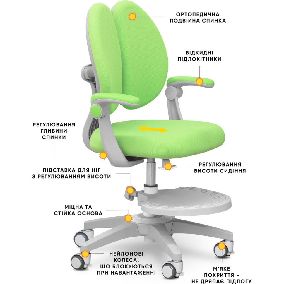 Дитяче крісло Sprint Duo Mealux Y-412 KZ, Green