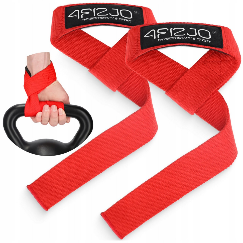Лямки для становой тяги Deadlift Straps 4FIZJO P-5905973402286 Red
