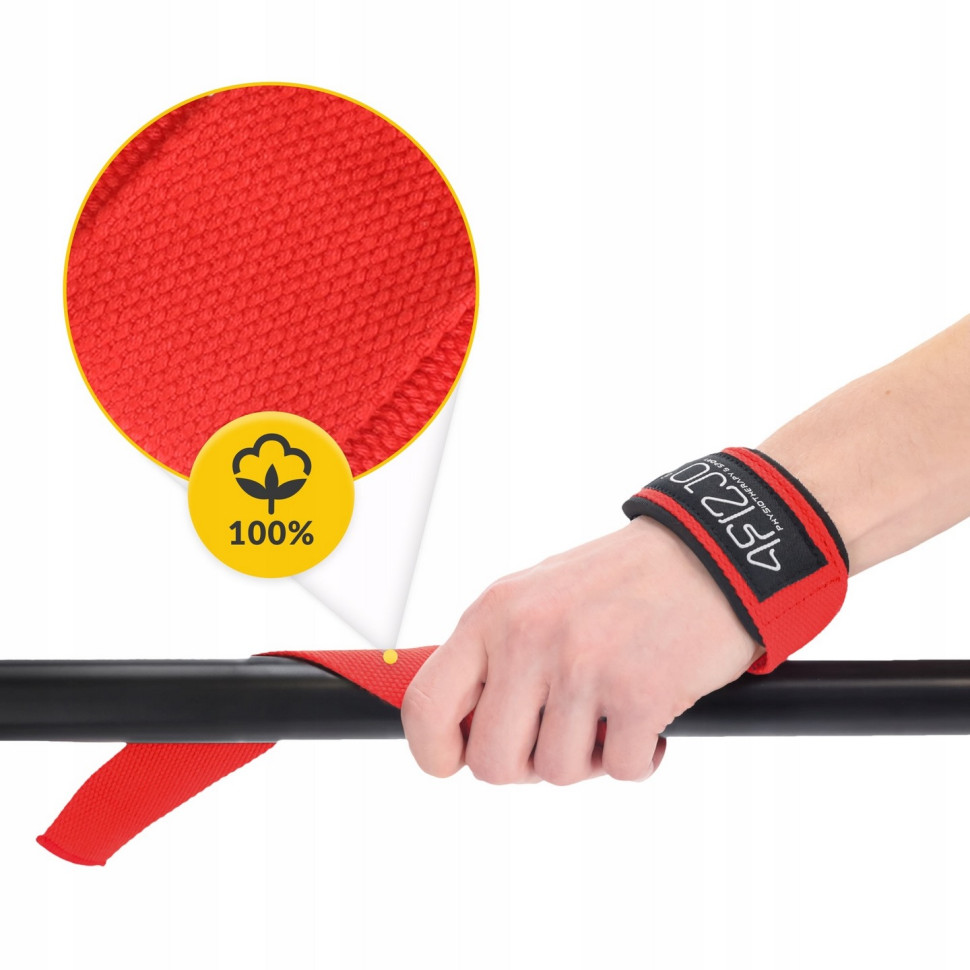 Лямки для становой тяги Deadlift Straps 4FIZJO P-5905973402286 Red