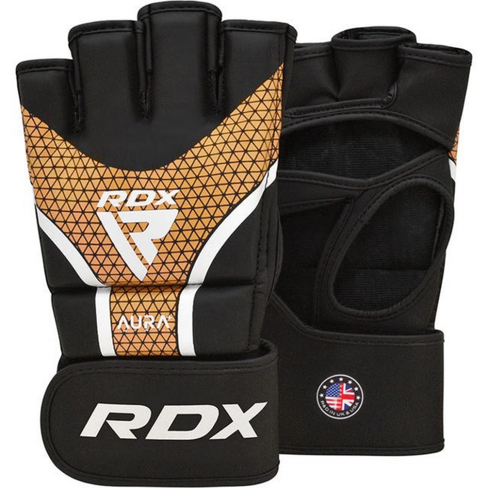 Рукавиці для ММА AURA PLUS T-17 RDX Inc Limited GGR-T17BGL-L+ Black Golden, L (капа у комплекті)