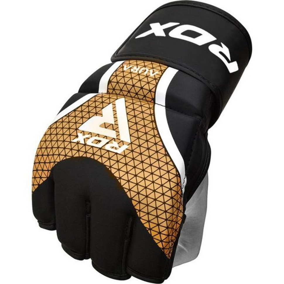 Рукавиці для ММА AURA PLUS T-17 RDX Inc Limited GGR-T17BGL-L+ Black Golden, L (капа у комплекті)
