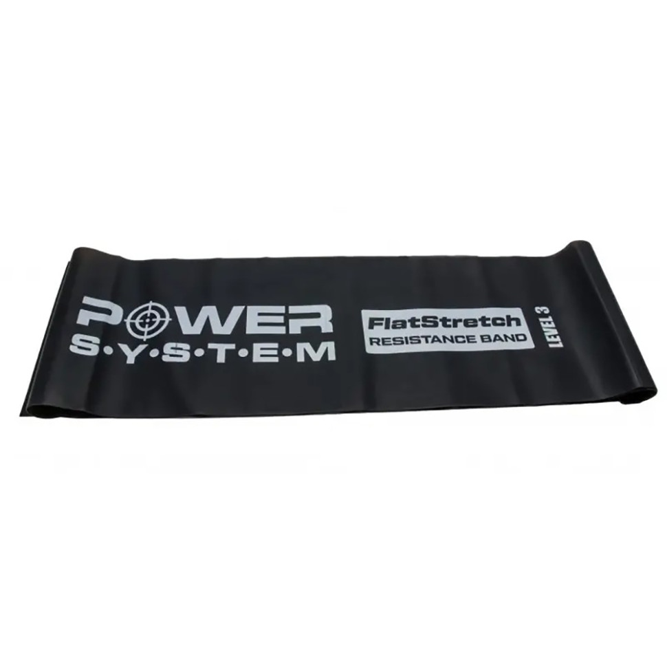 Лента-эспандер Flat Stretch Band Level 3 Power System PS-4123_Black