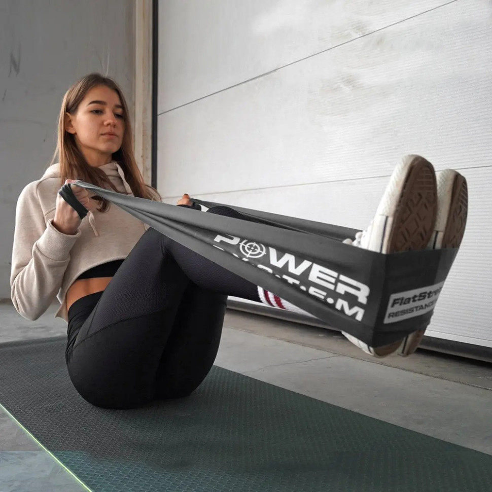 Лента-эспандер Flat Stretch Band Level 3 Power System PS-4123_Black