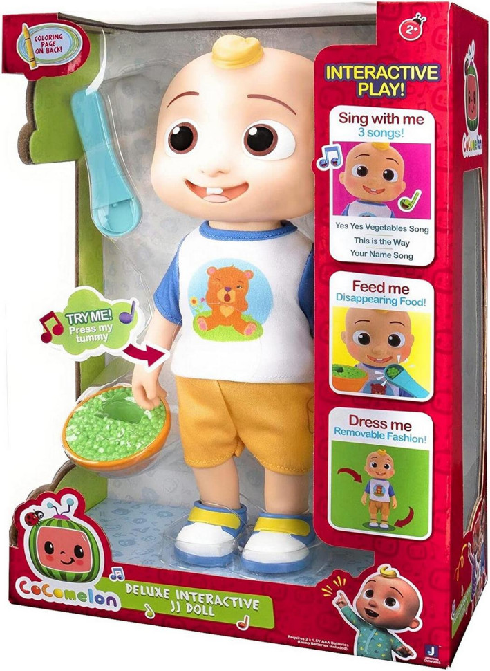 Интерактивные куклы и пупсы: CoComelon Deluxe Interactive JJ Doll Джей Джей со звуком CMW0058