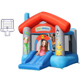 Надувной батут "Веселый Дом" Happy Hop 9215-HH нагнетатель воздуха в комплекте 280х230х215 см