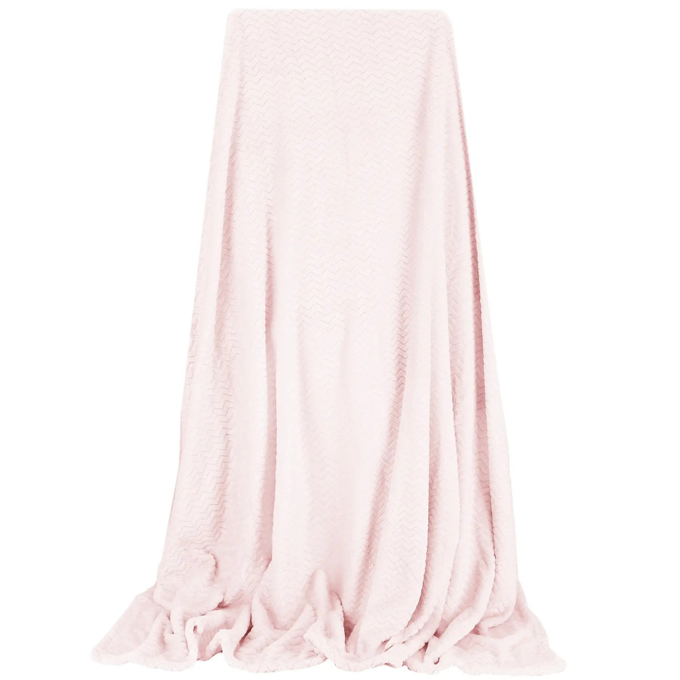 Плед-покрывало Extra Soft Springos HA7129 бело-розовый 130x180 см