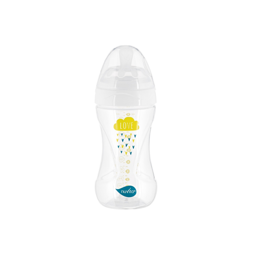Дитяча пляшечка Nuvita 6031 Mimic Collection 250мл 3+ Антиколікова біла NV6031BIANCO