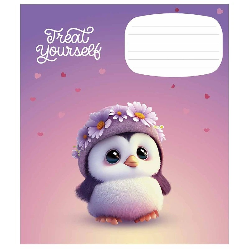 Тетрадь ученическая «Cute little animals» Школярик 012-3333C-4 в косую линию, 12 листов