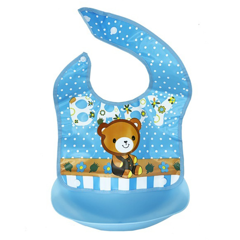 Детский слюнявчик Трактор Mega Zayka MGZ-0602(Blue Bear) со съемным карманом