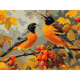 Картина по номерам "Птички в саду" ©art_selena_ua Идейка KHO6638, 30х40 см