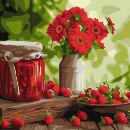 Картина по номерам "Клубничное варенье" &copy;art_selena_ua Идейка KHO5726, 40х40 см  