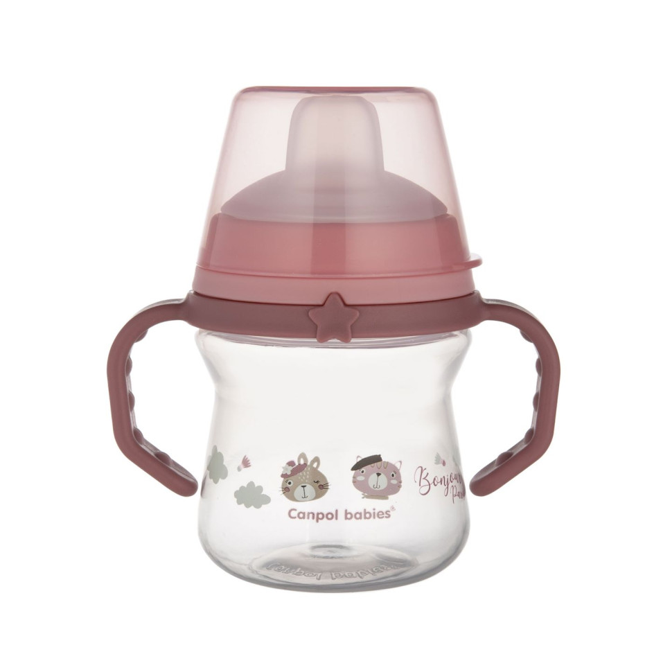 Кружка тренировочная с силиконовым носиком Bonjour Paris FirstCup Canpol babies 56/612_pin 150 мл