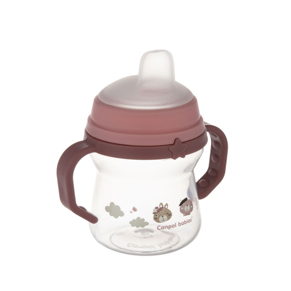 Кружка тренировочная с силиконовым носиком Bonjour Paris FirstCup Canpol babies 56/612_pin 150 мл