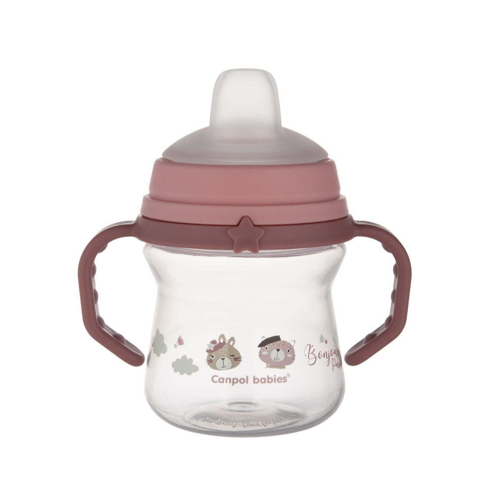 Кружка тренировочная с силиконовым носиком Bonjour Paris FirstCup Canpol babies 56/612_pin 150 мл