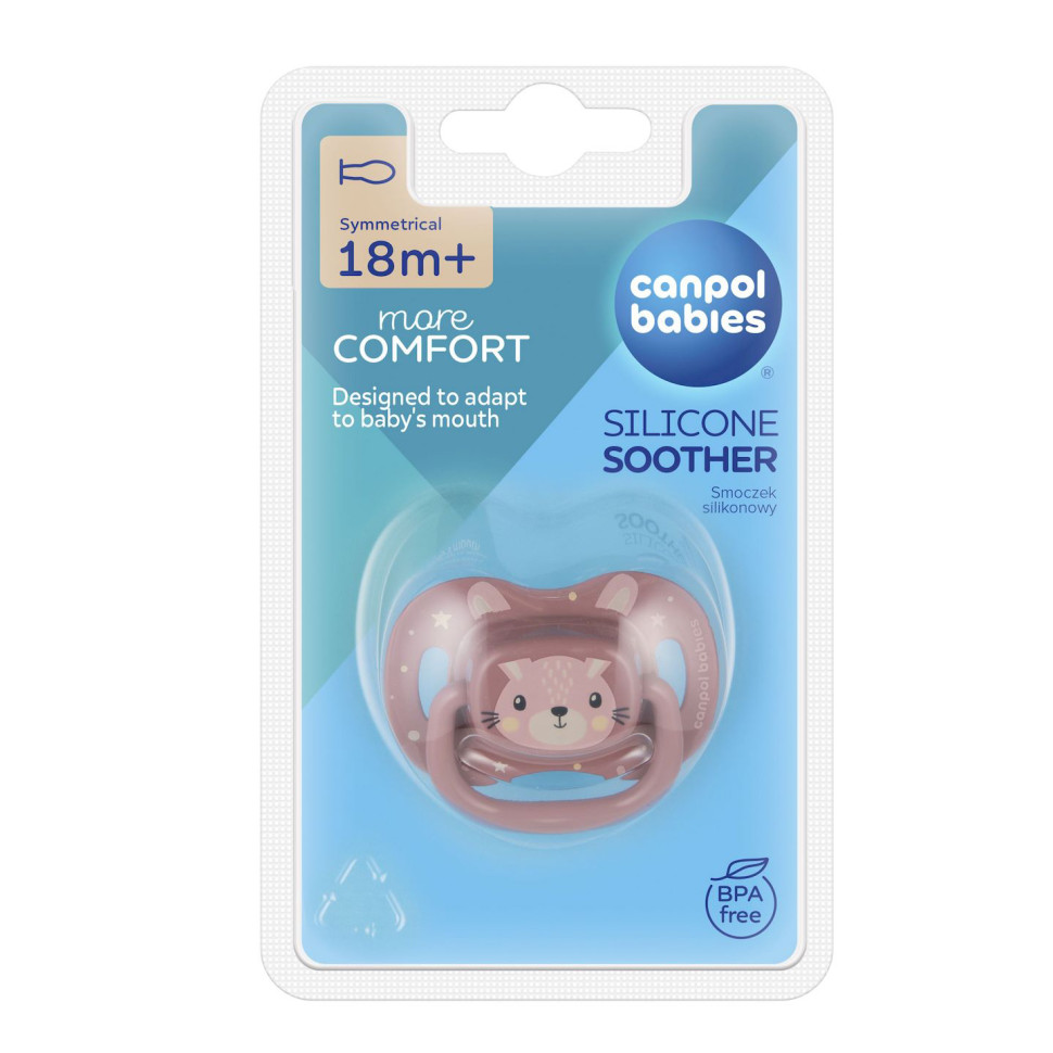 Пустушка силіконова симетрична Cute animals Canpol babies 34/926_pin 18+ місяців