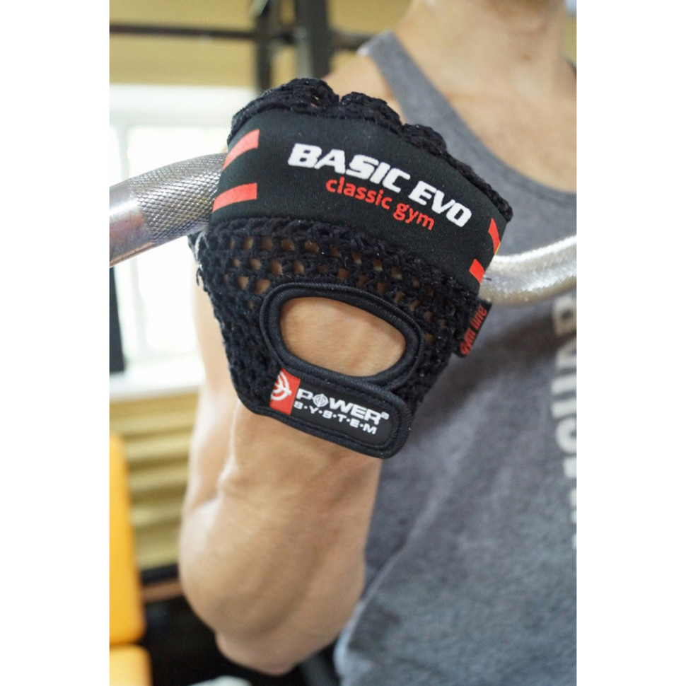 Рукавички для фітнесу Basic EVO Power System PS_2100E_L_Black/Red, L 23 см