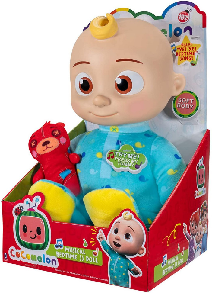 Інтерактивні ляльки й пупси: CoComelon Roto Plush Bedtime JJ Doll Джей Джей зі звуком CMW0016