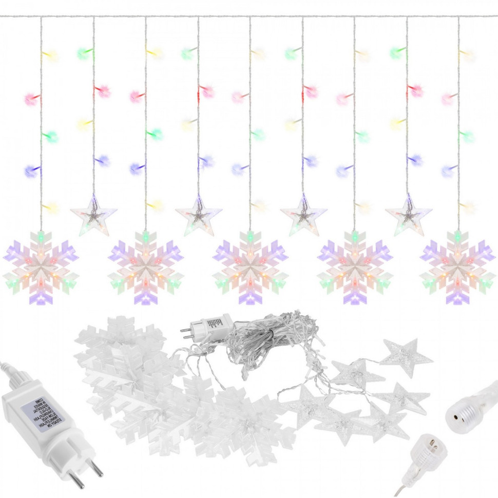 Гирлянда бахрома уличная Springos CL4019, 2.7 м 138 LED, Mix