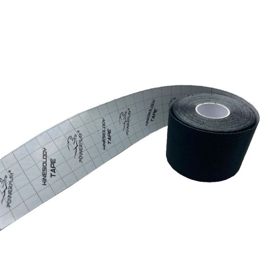 Кинезиологический тейп 4315 PowerPlay PP_4315_Black, Черный 5 см х 5 м