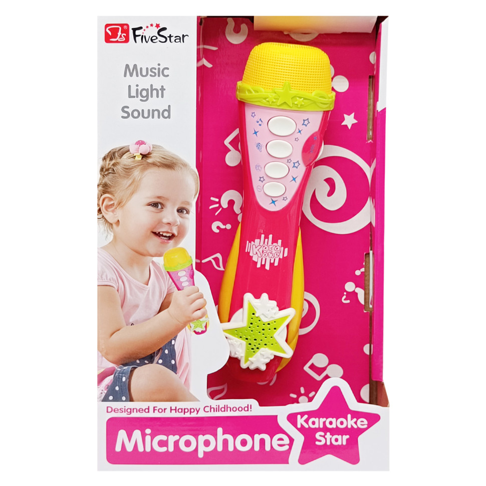 Детский игрушечный микрофон Bambi 34564AB(Pink) звук, музыка, регулятор громкости
