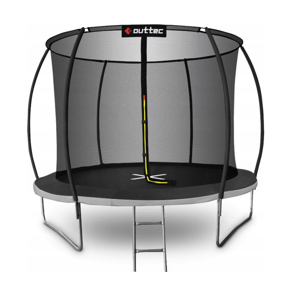 Батут з внутрішньою сіткою Pumpkin Outtec V376582, 374 см, чорно-сірий
