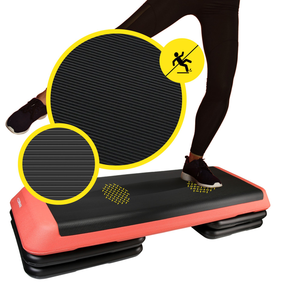 Степ-платформа 3-ступенчатая Pro Cornix XR-0404 Black/Red 109 х 41 х 10-20 см