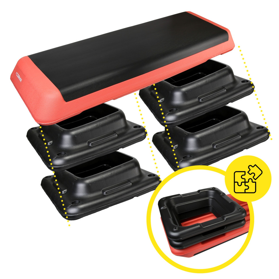 Степ-платформа 3-ступенчатая Pro Cornix XR-0404 Black/Red 109 х 41 х 10-20 см