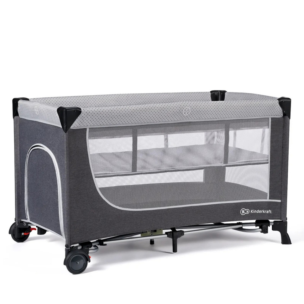 Кровать-манеж Kinderkraft KCLEOD00GRY0000 Leody Grey
