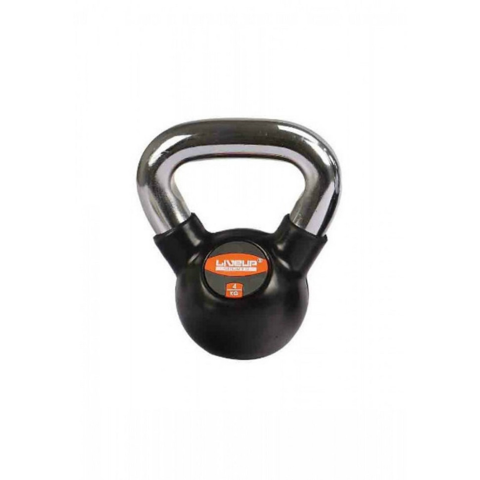 Гиря RUBBER KETTEL DUMBEL LiveUp LS2044-4 черный 4 кг