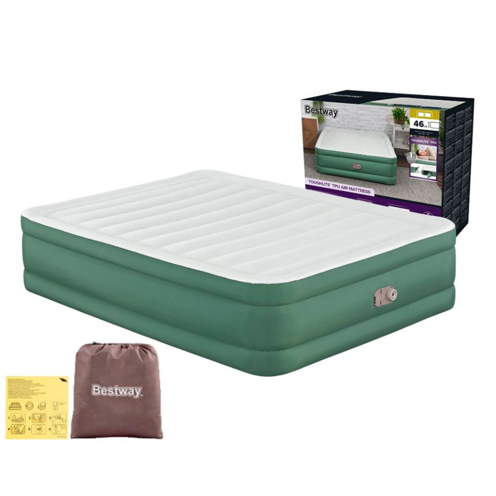 Велюр ліжко Bestway 69646 з вбудованим насосом 203 х 152 х 46 см 